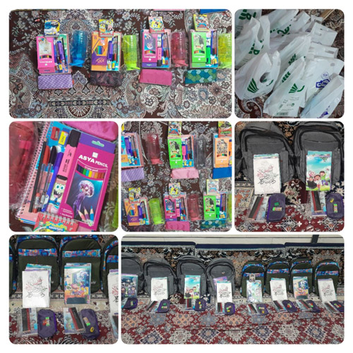 آماده سازی و اهداء تعداد 23پک لوازم التحریر